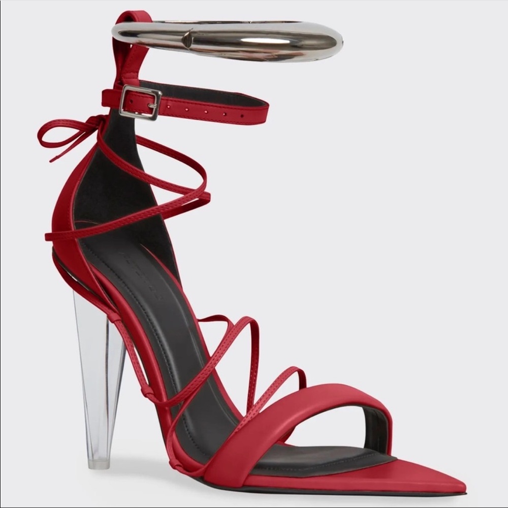 Peter Do Transparent Stiletto Heels (Worn Once, Missing 1 Red Strap)